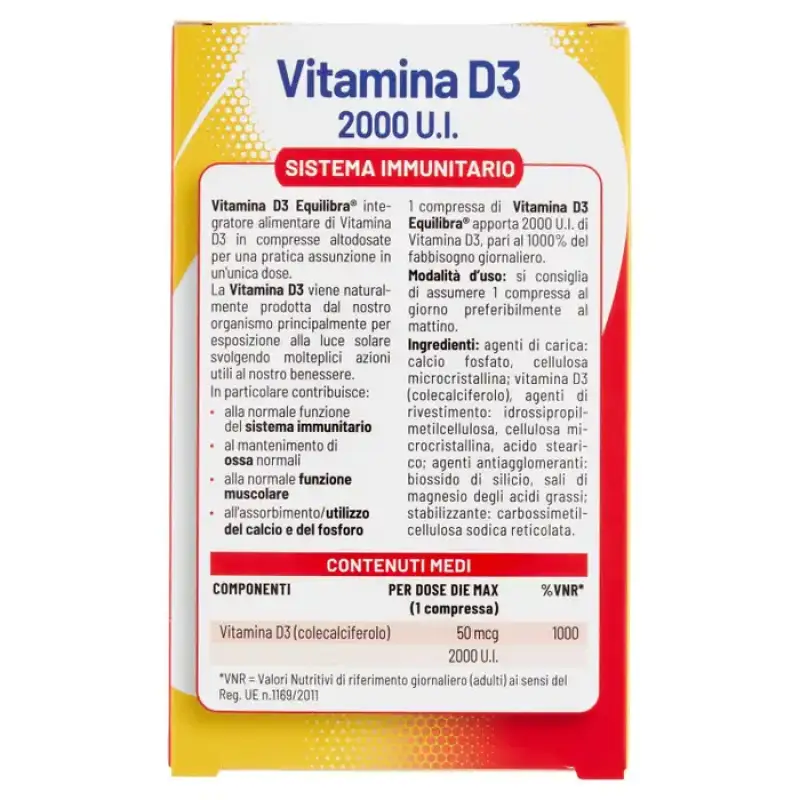 Equilibra Supliment Vitamina D3 2000 I.U. Tablete 30 x 81 mg Bax 6 buc.